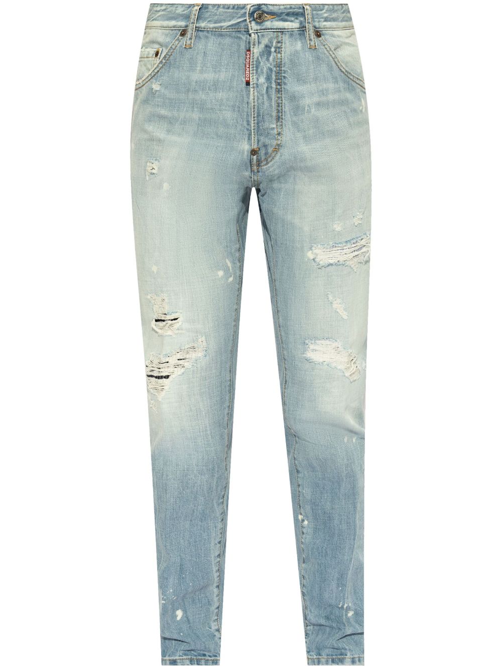 ripped slim-cut jeans