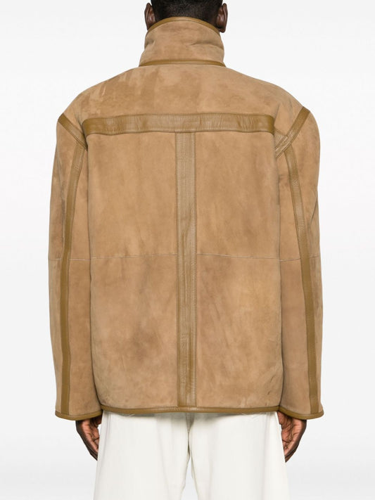 Reversible shearling jacket