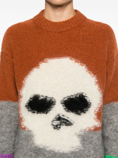Skull intarsia-knit sweater